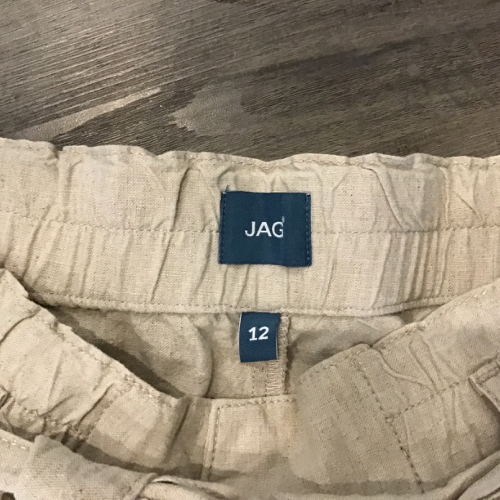 Jag Jeans Cream Straight-Leg Paperbag Waist Pants - Picture 7 of 7